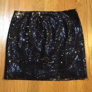 MICHAEL KORS | Black Sparkly Sequin Mini Skirt